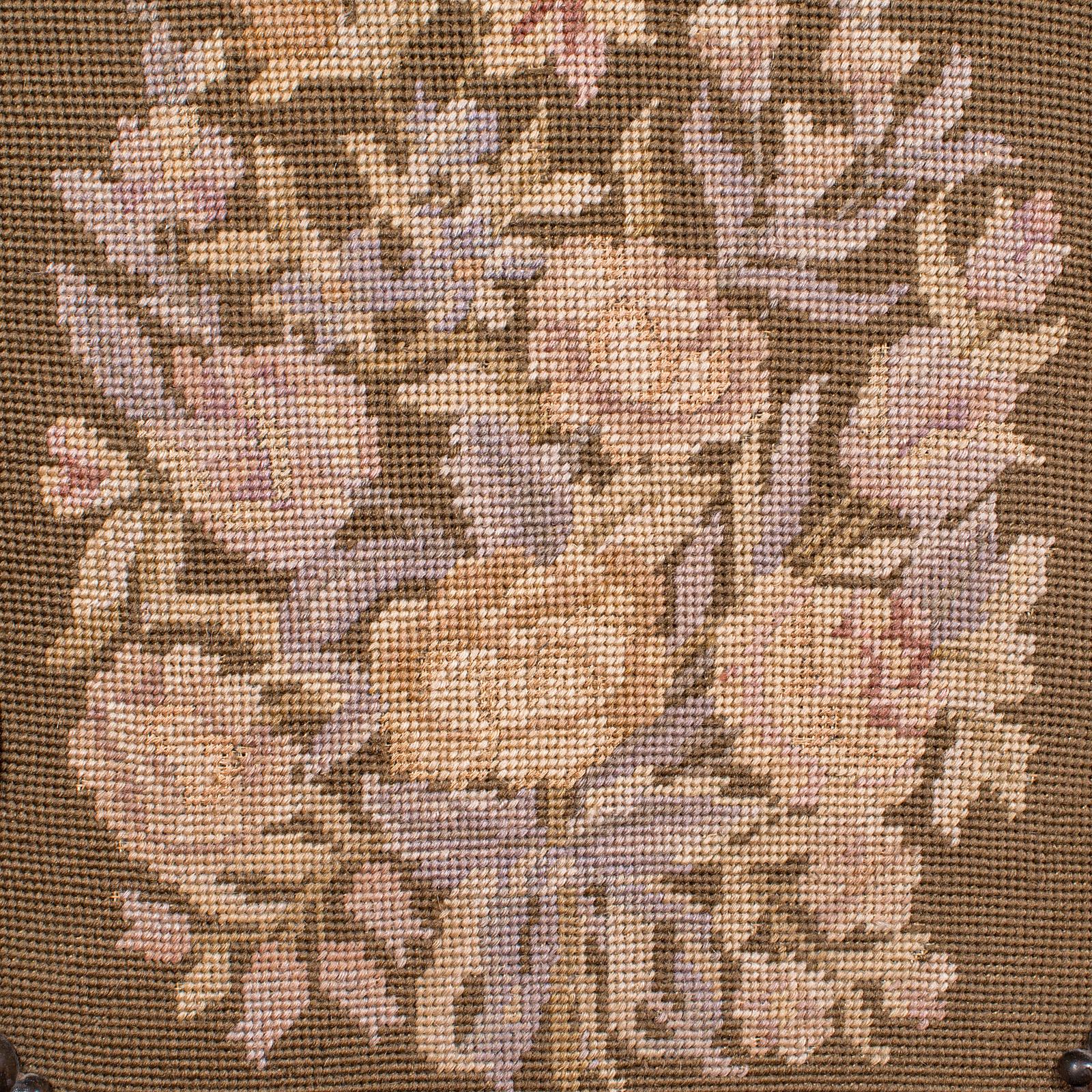 Antique Fireside Pole Screen, English, Needlepoint, Adjustable, William IV, 1835 For Sale 2