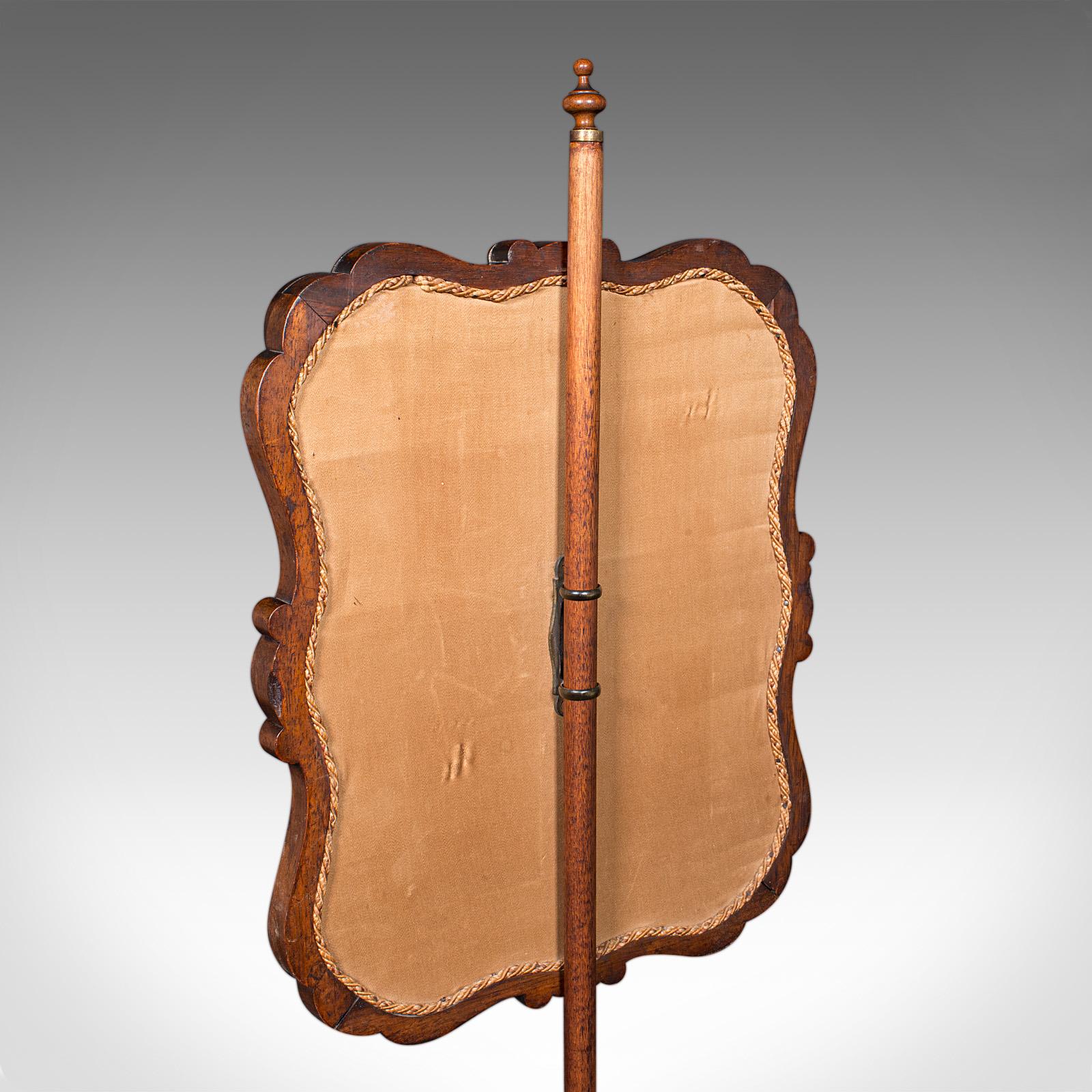 Antique Fireside Pole Screen, English, Needlepoint, Adjustable, William IV, 1835 For Sale 3