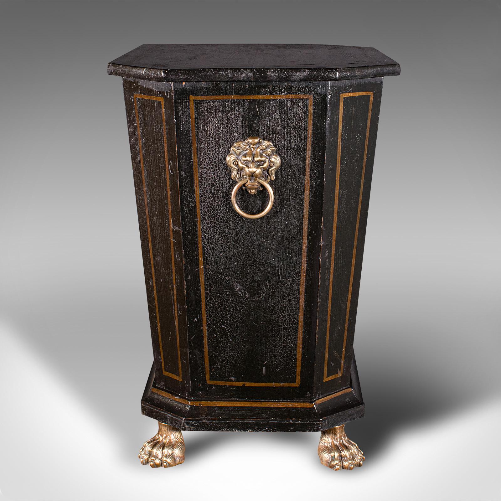 19th Century Antique Fireside Store, English Pine, Log, Coal Bin, Aesthetic Period, Victorian For Sale