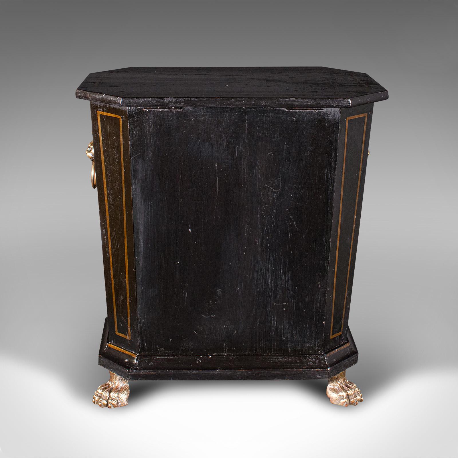 Brass Antique Fireside Store, English Pine, Log, Coal Bin, Aesthetic Period, Victorian For Sale