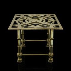 Antique Fireside Trivet, English, Brass Kettle Rest, Decorative Stand, Victorian