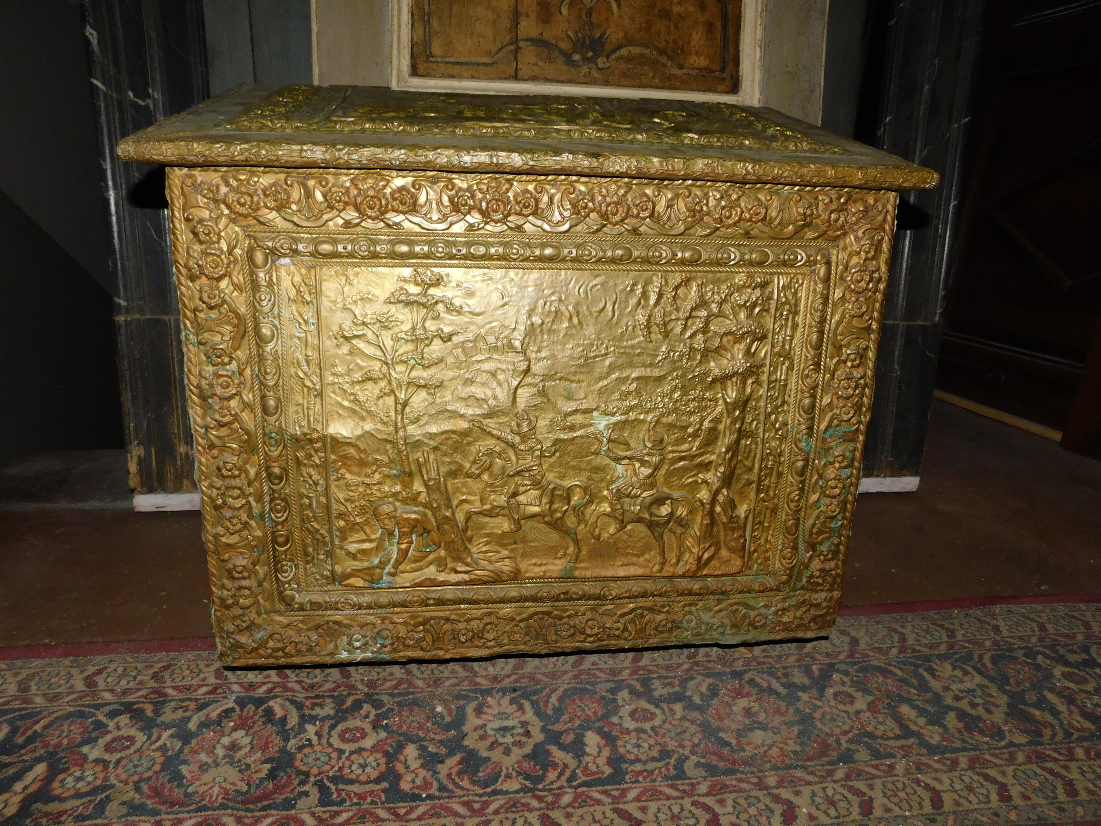brass wood box