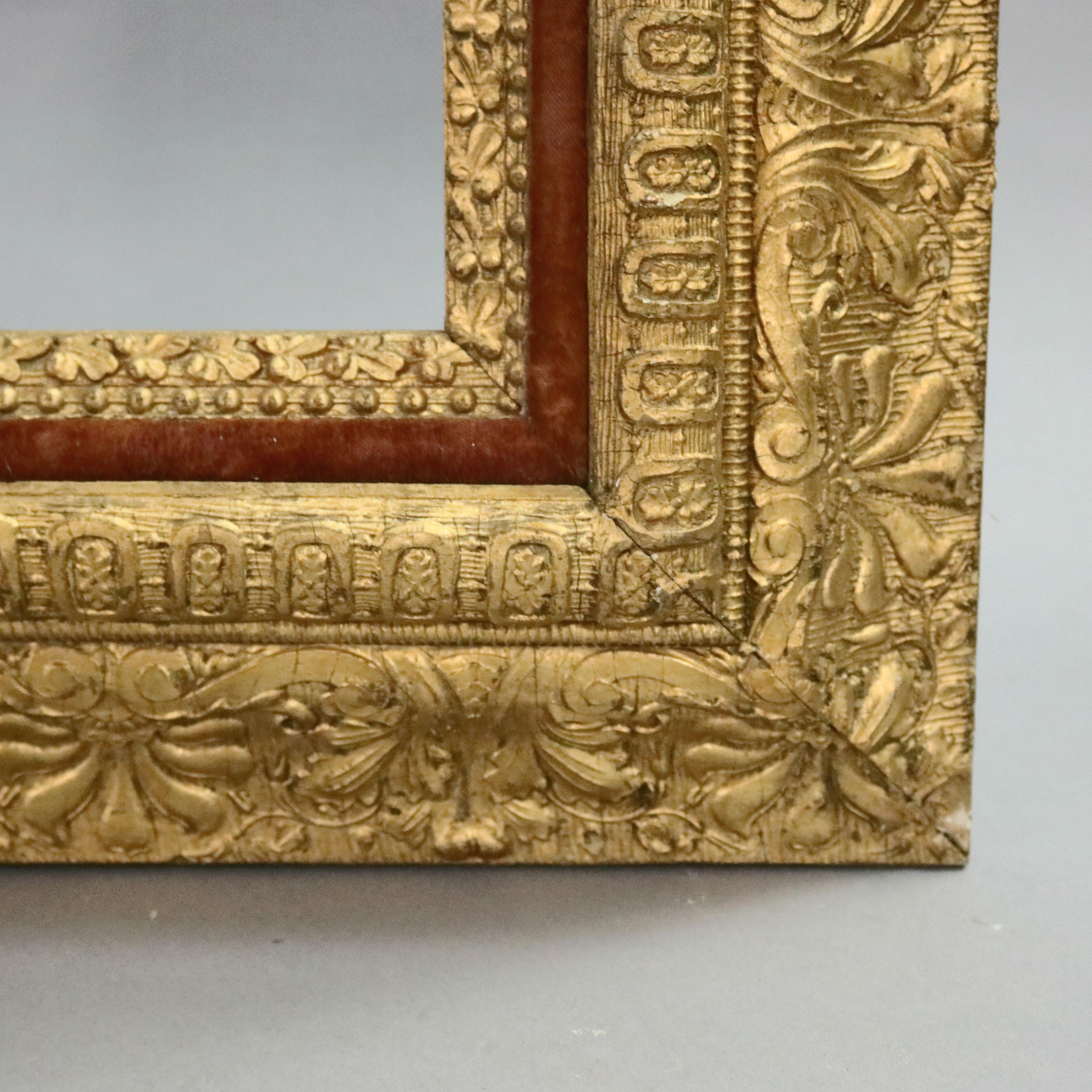 Antique First Finish Giltwood and Velvet Art Frame, c1890 For Sale at 1stDibs