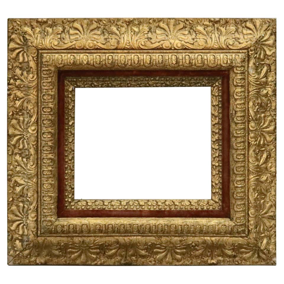 Antique Italian Giltwood Reticulated Foliate Frame with Old Master ...