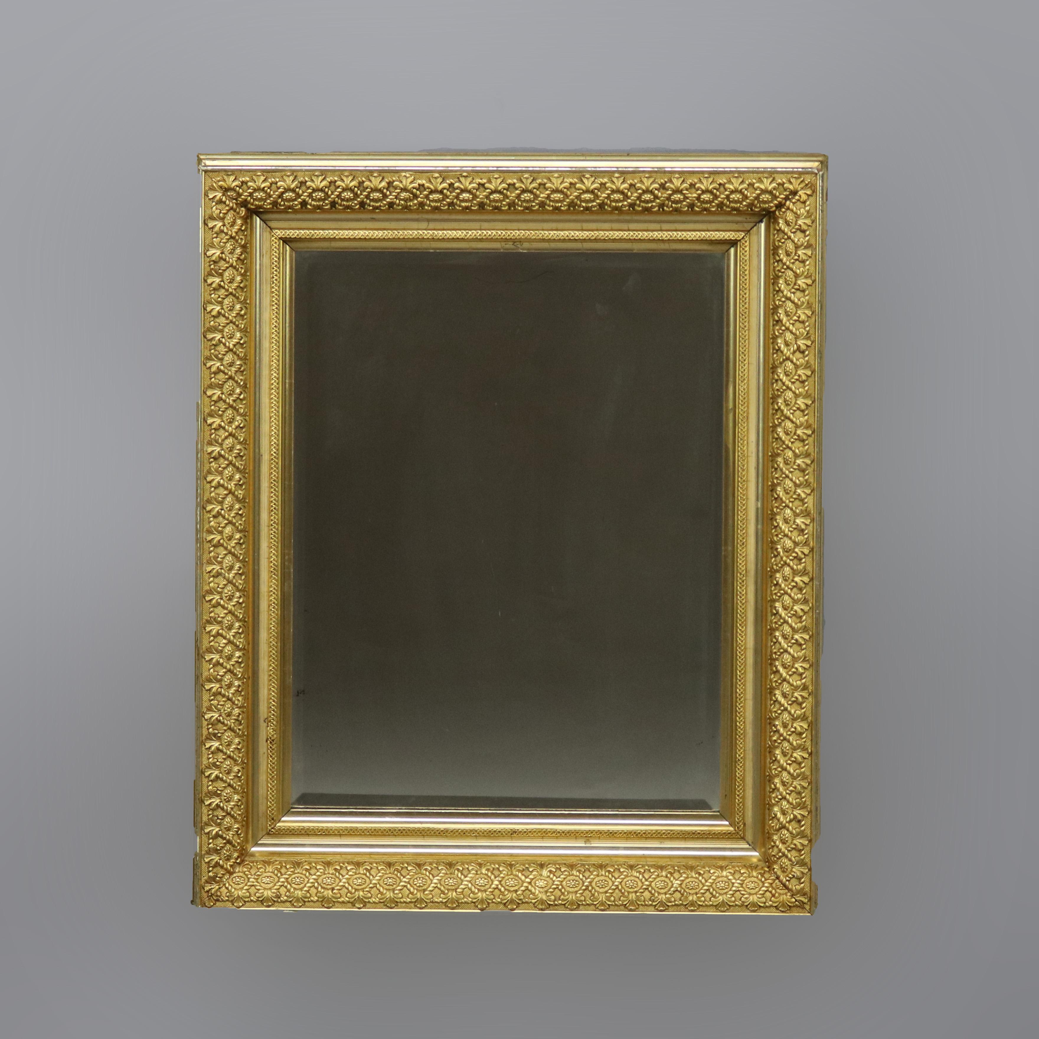 Antique First Finish Gold Giltwood Wall Mirror, Circa 1890 In Good Condition In Big Flats, NY