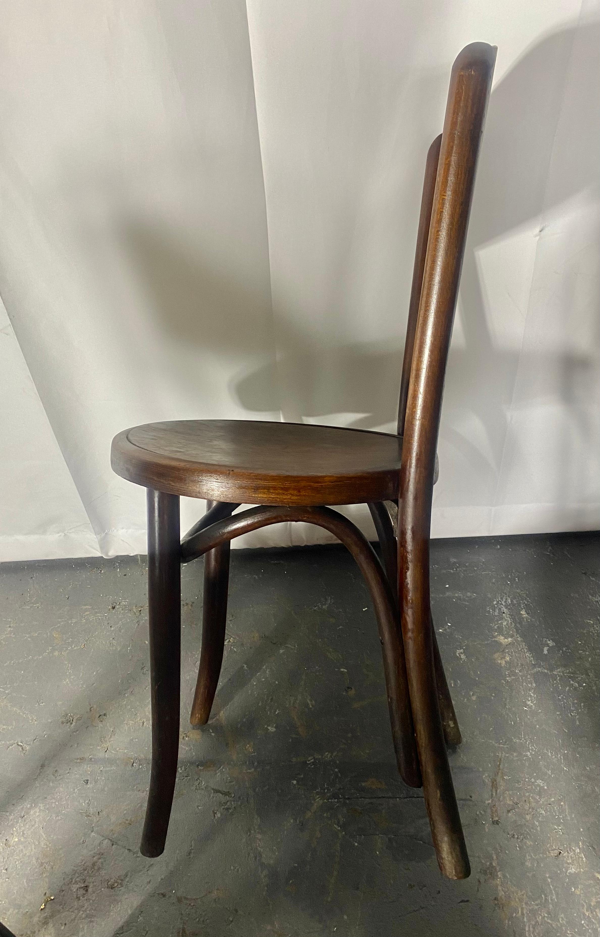 Czech Antique Fischel Bentwood Bistro /Cafe' Chairs, Vienna 1920s. Set of 6 For Sale