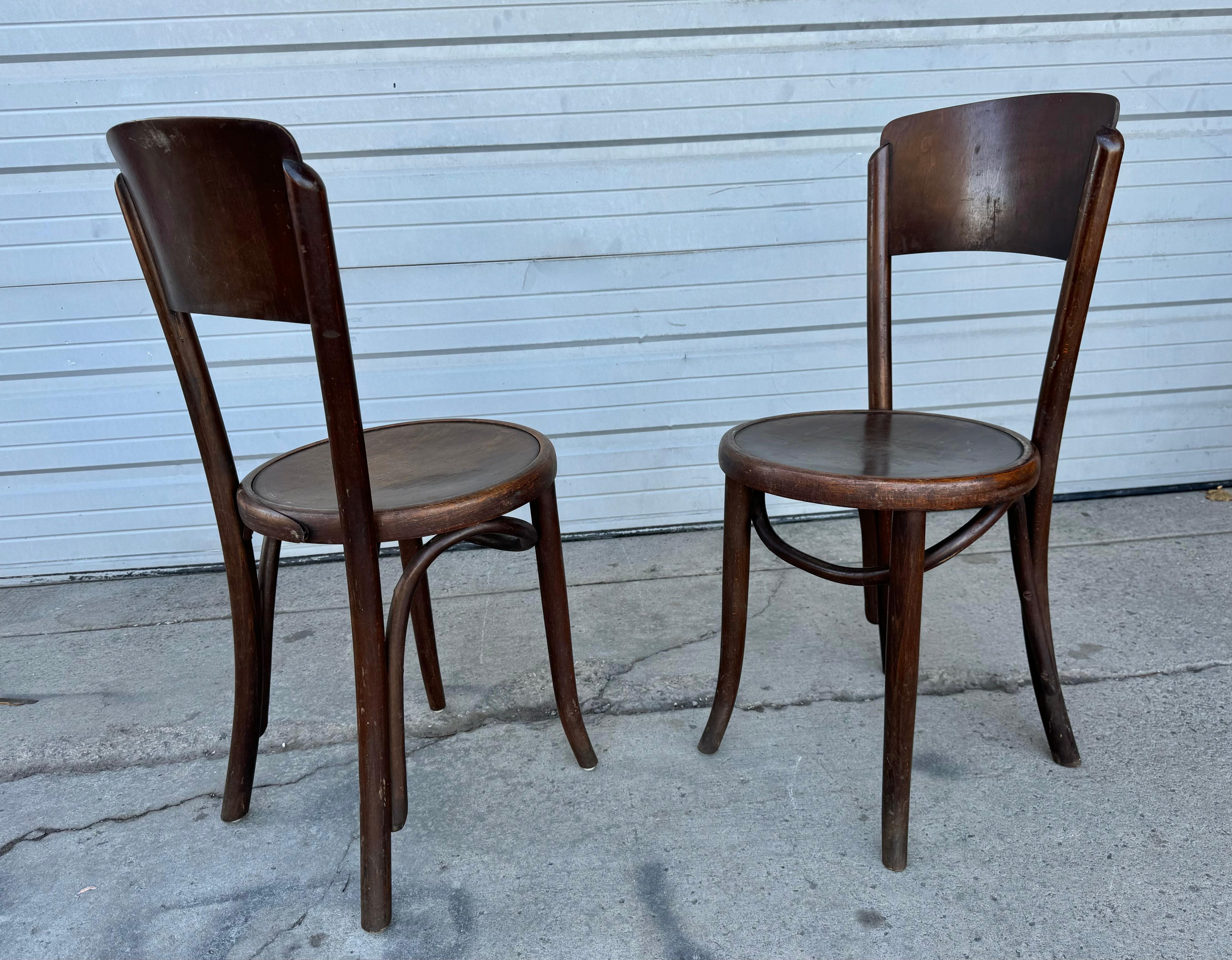 Wood Antique Fischel / Thonet Style Bentwood Bistro /Cafe' Chairs, 1920s. Set of 14
