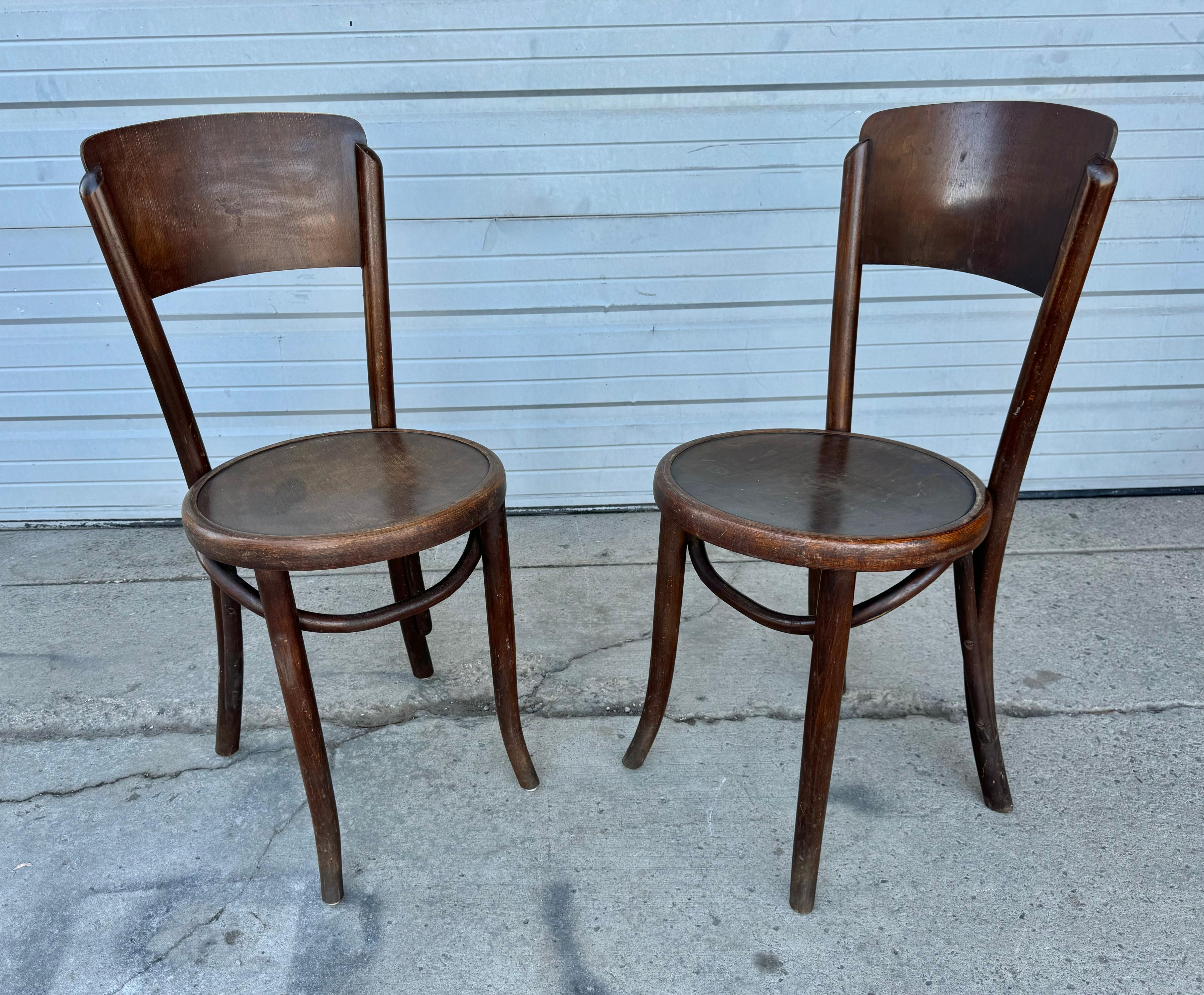Antique Fischel / Thonet Style Bentwood Bistro /Cafe' Chairs, 1920s. Set of 14 1