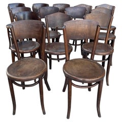 Antique Fischel / Thonet Style Bentwood Bistro /Cafe' Chairs, 1920s. Set of 14