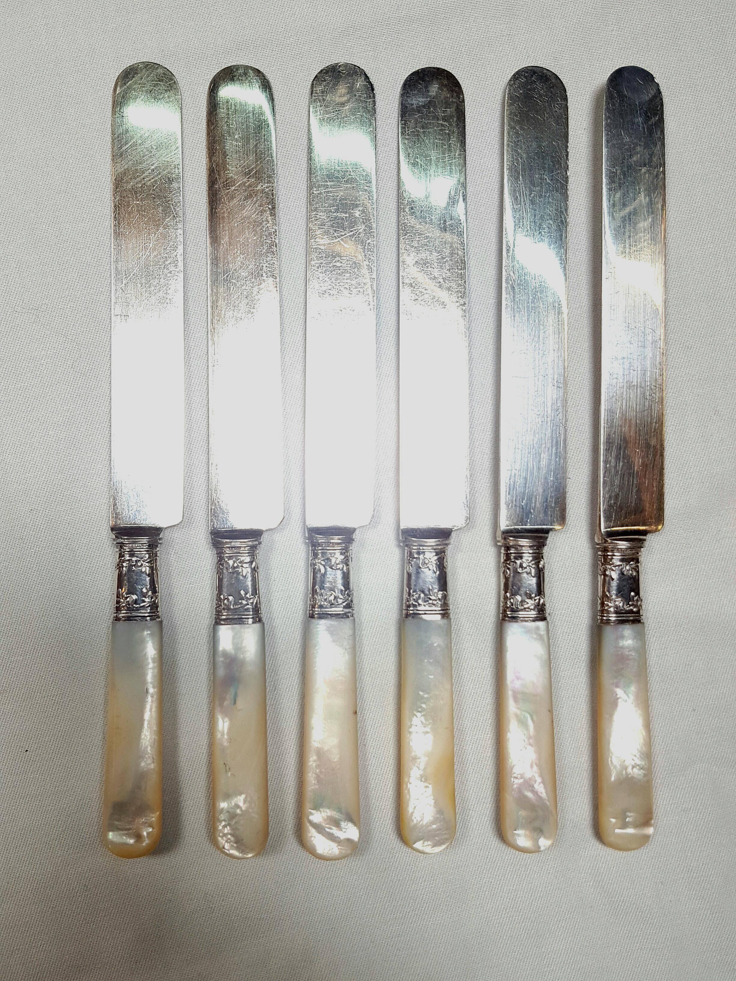 antique mother of pearl handled silverware
