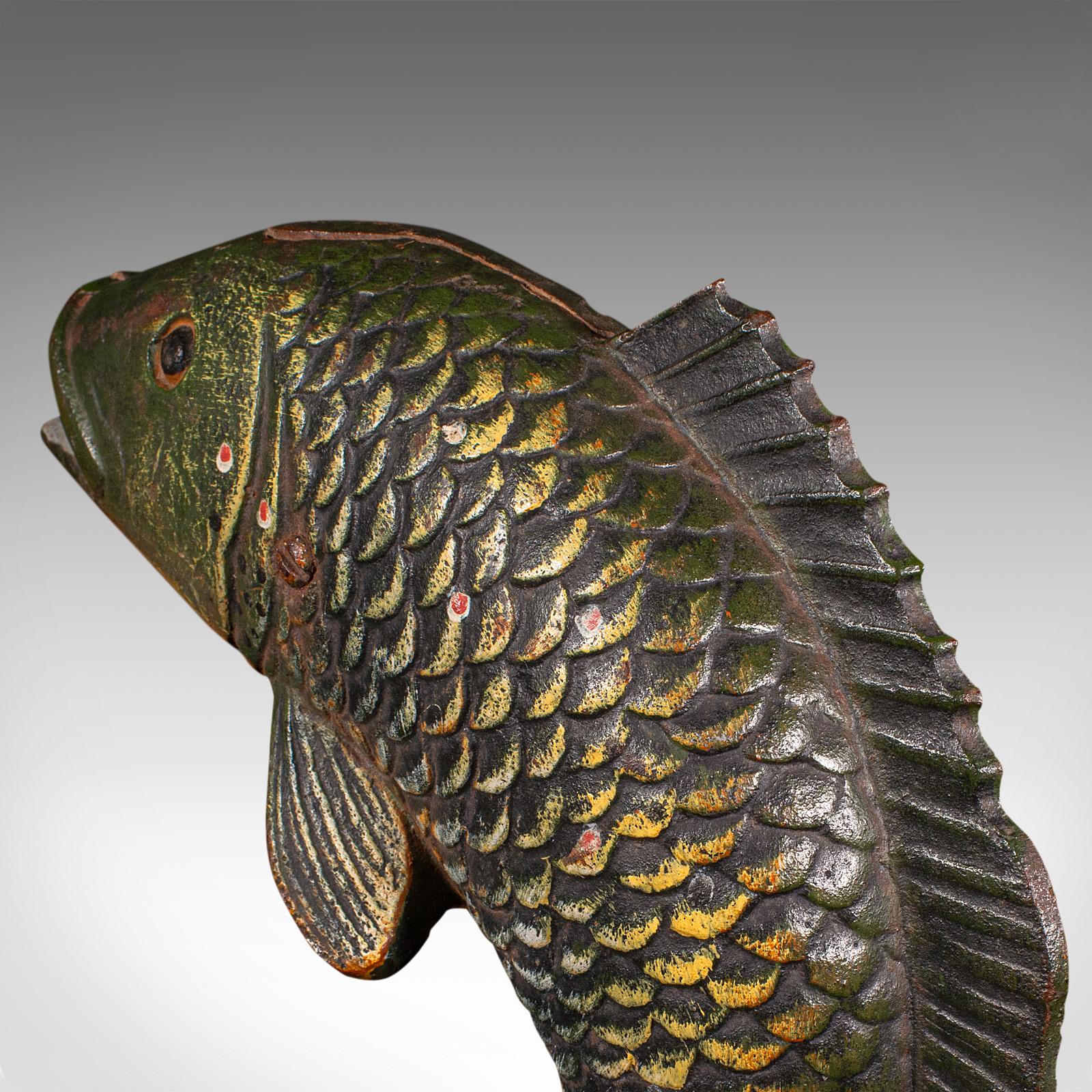 Antique Fish Statue, English, Cast Iron, Angler's Door Stop, Victorian, C.1900 For Sale 2