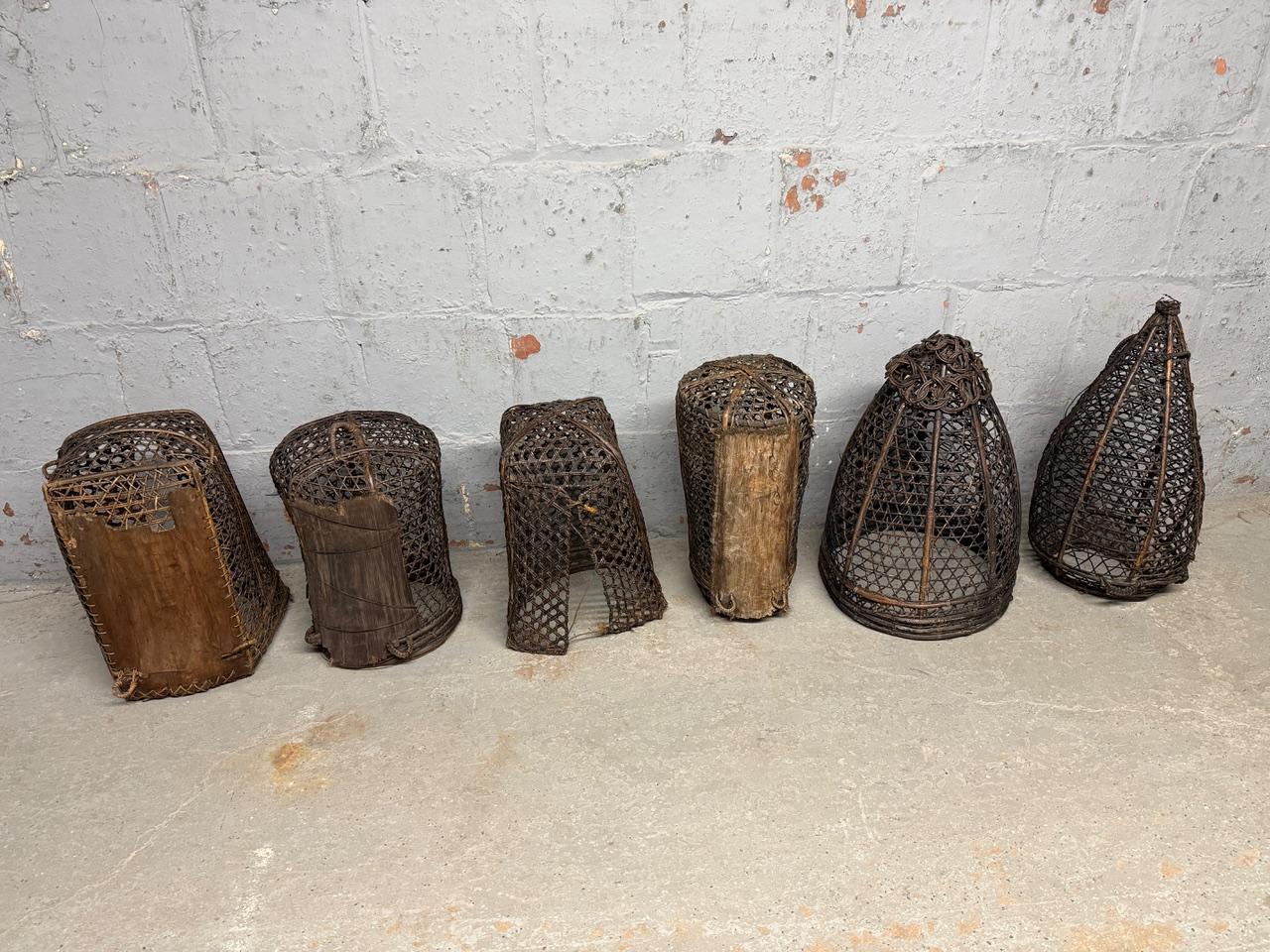 Indonésien Panier de pêcheur antique ou luminaire en vente