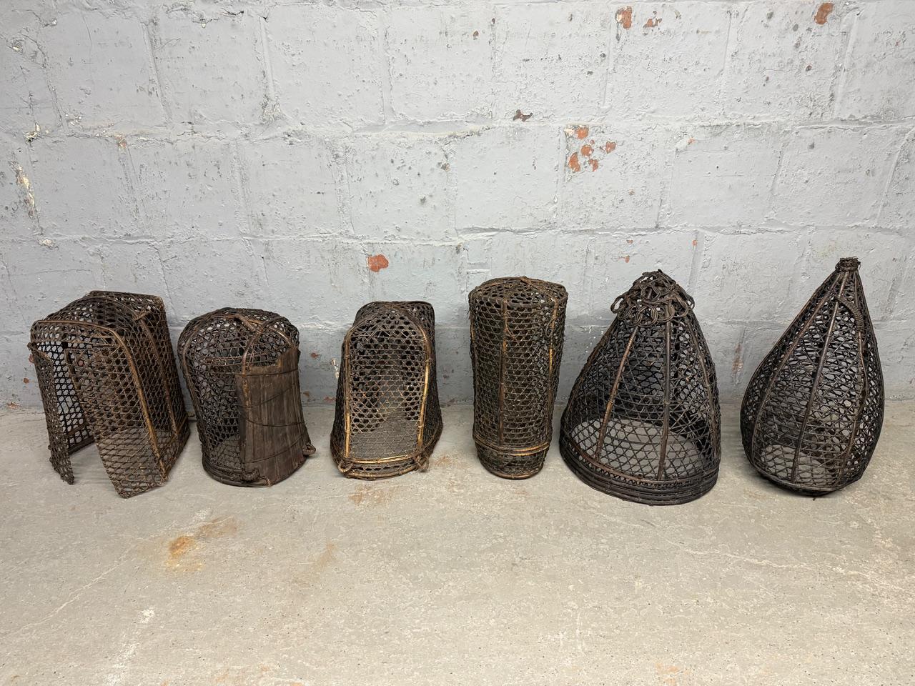 Panier de pêcheur antique ou luminaire Excellent état - En vente à New York, NY
