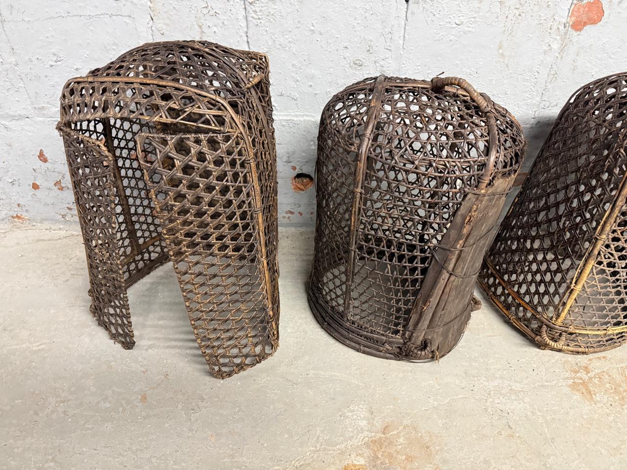 20ième siècle Panier de pêcheur antique ou luminaire en vente