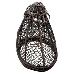Antique Fisherman Basket Or Light Fixture