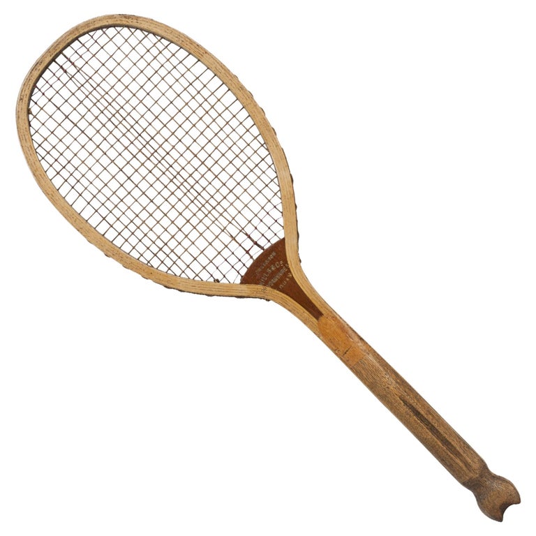 Antique Fishtail Tennis Racket For Sale at 1stDibs