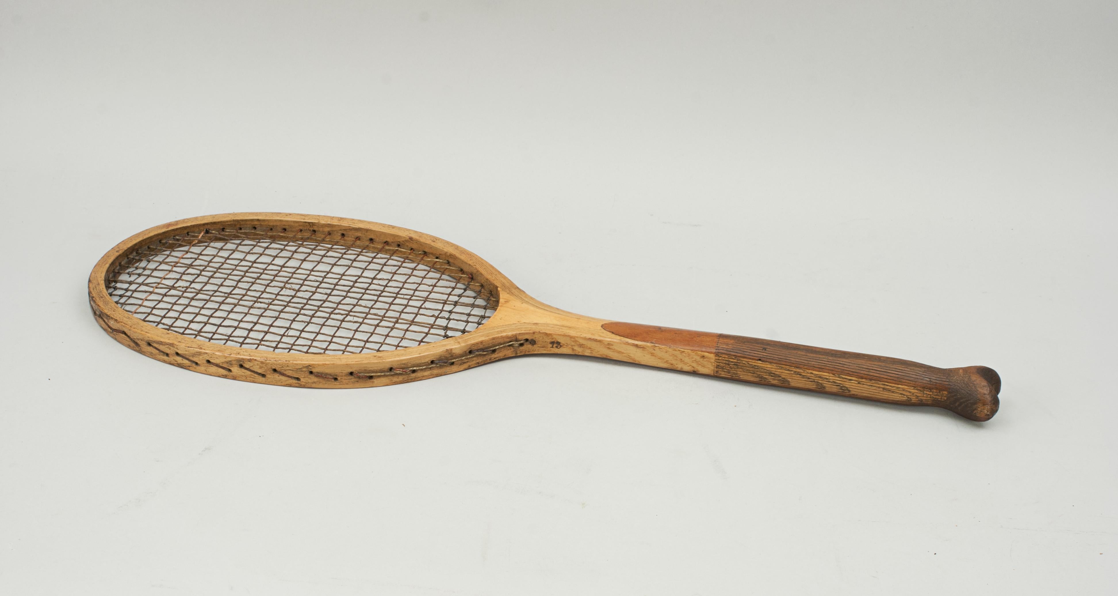 Antique Fishtail Tennis Racket, The Radian 4