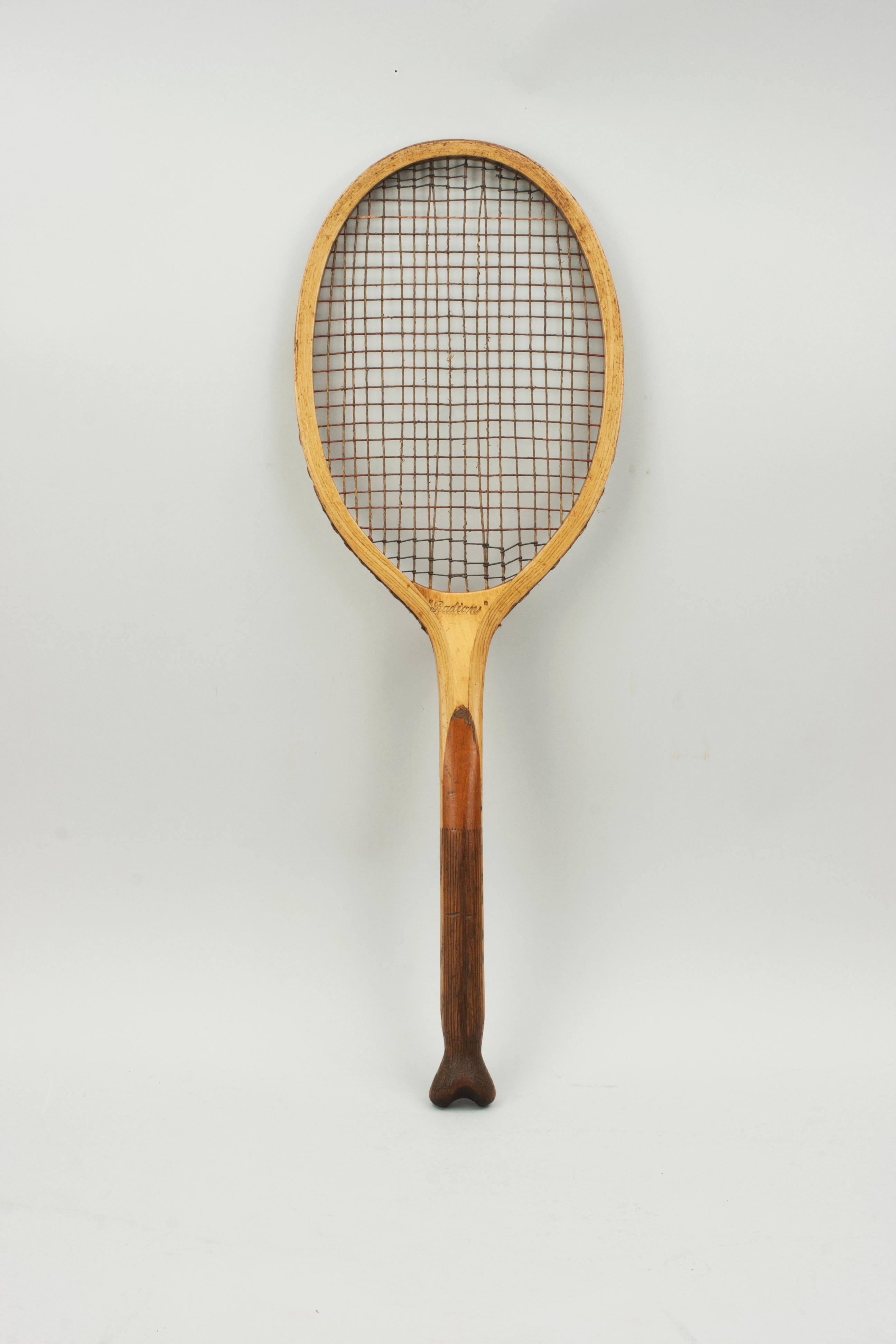 Antique Fishtail Tennis Racket, The Radian 7