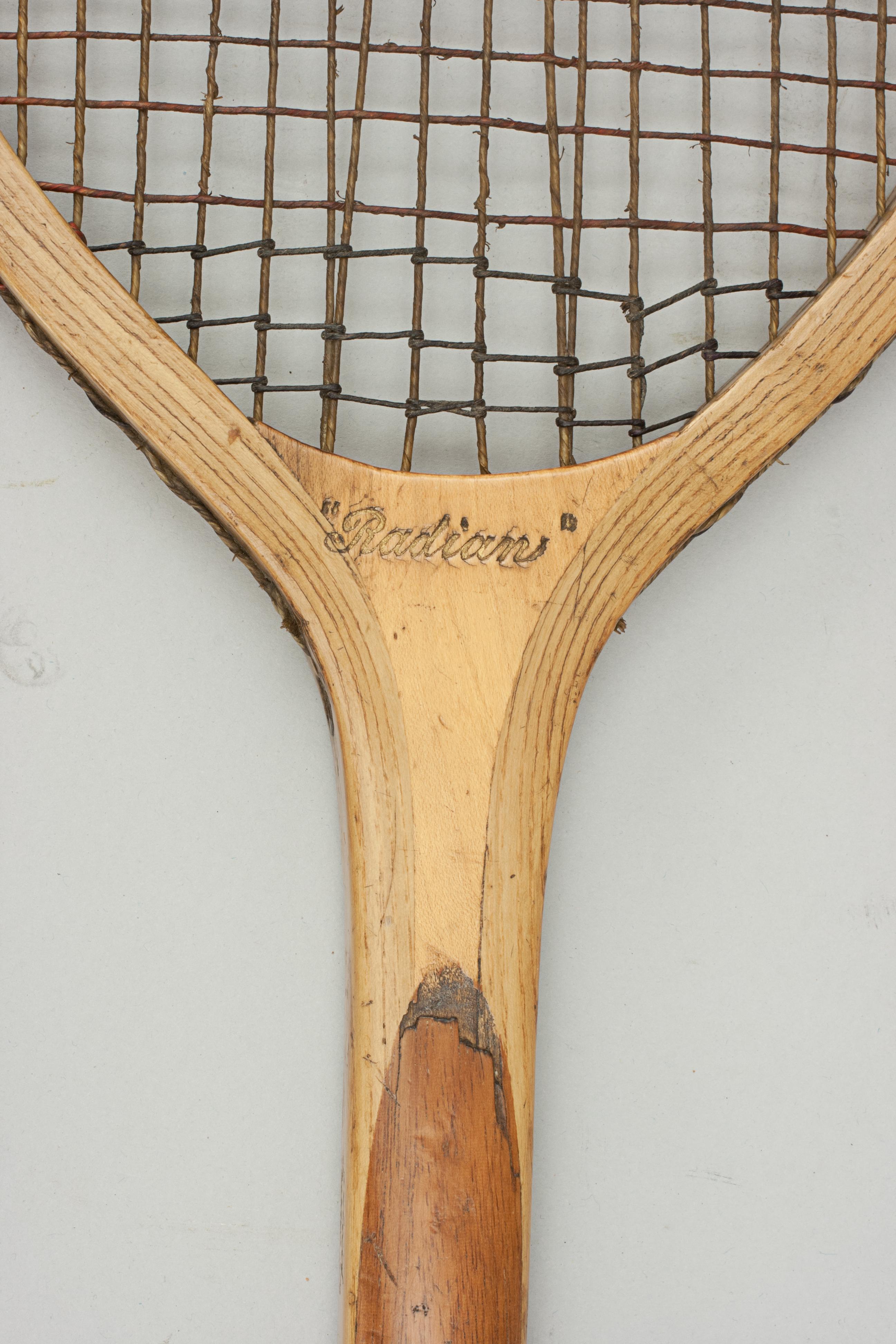 Early 20th Century Antique Fishtail Tennis Racket, The Radian