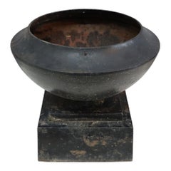 Antique Fiske School Cast Iron Garden Urn C1900