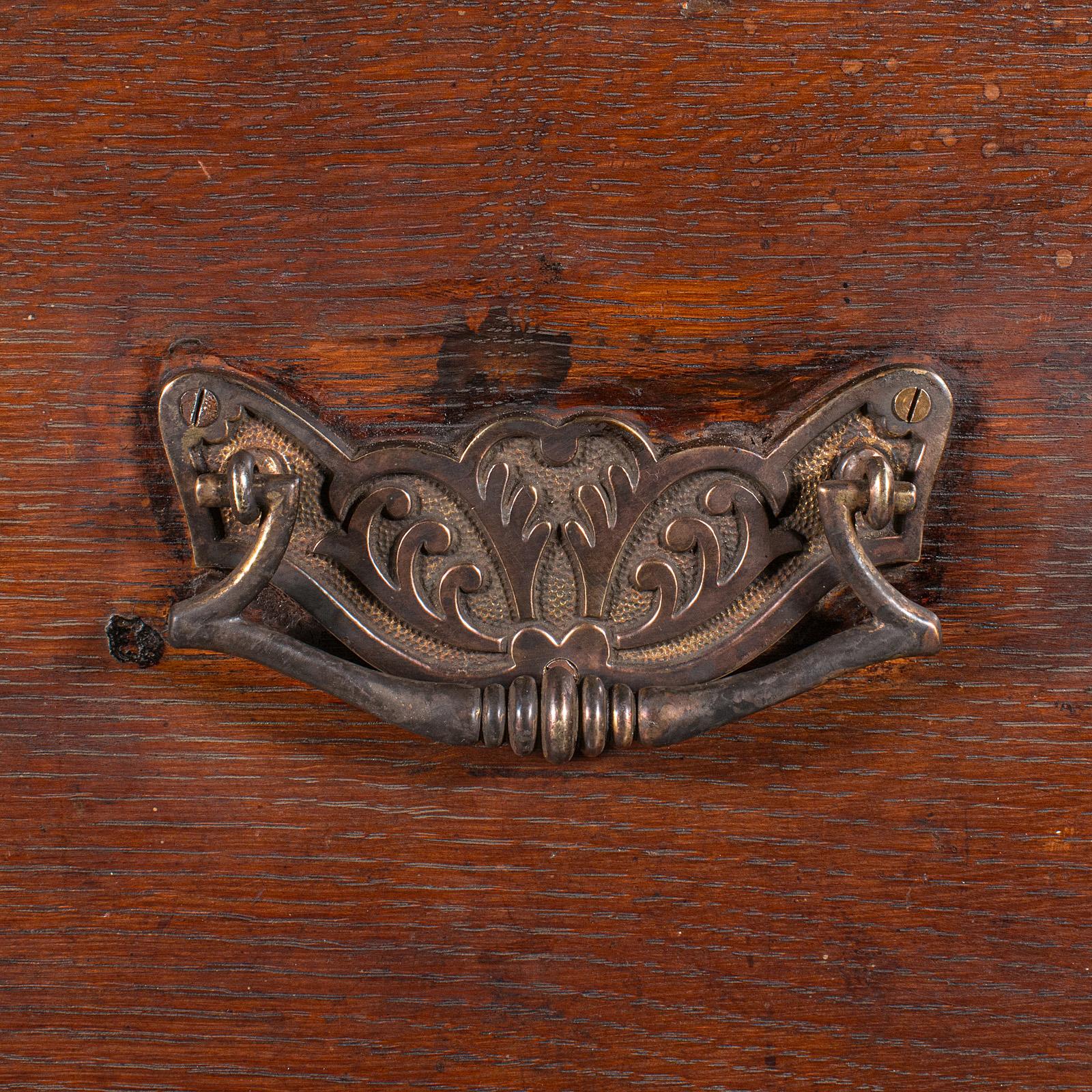 Antique Fitted Silver Chest, English, Oak, Iron Bound, Shipping Trunk, Victorian For Sale 5