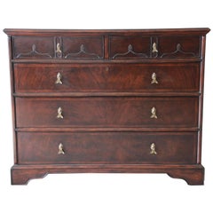 Vintage Five-Drawer Burled Walnut Chest of Drawers