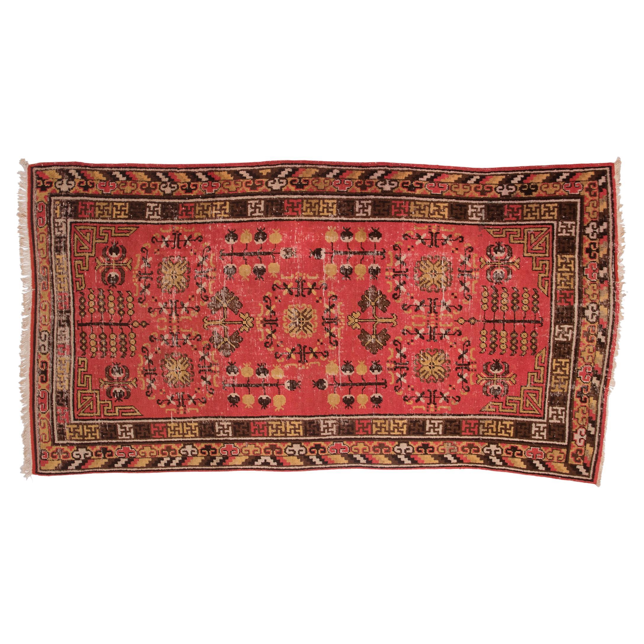 Antique Five Medallion Samarkand Carpet, c. 1920