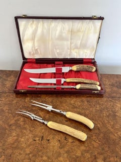 Antique five piece Cooper Brother & Son's carving set