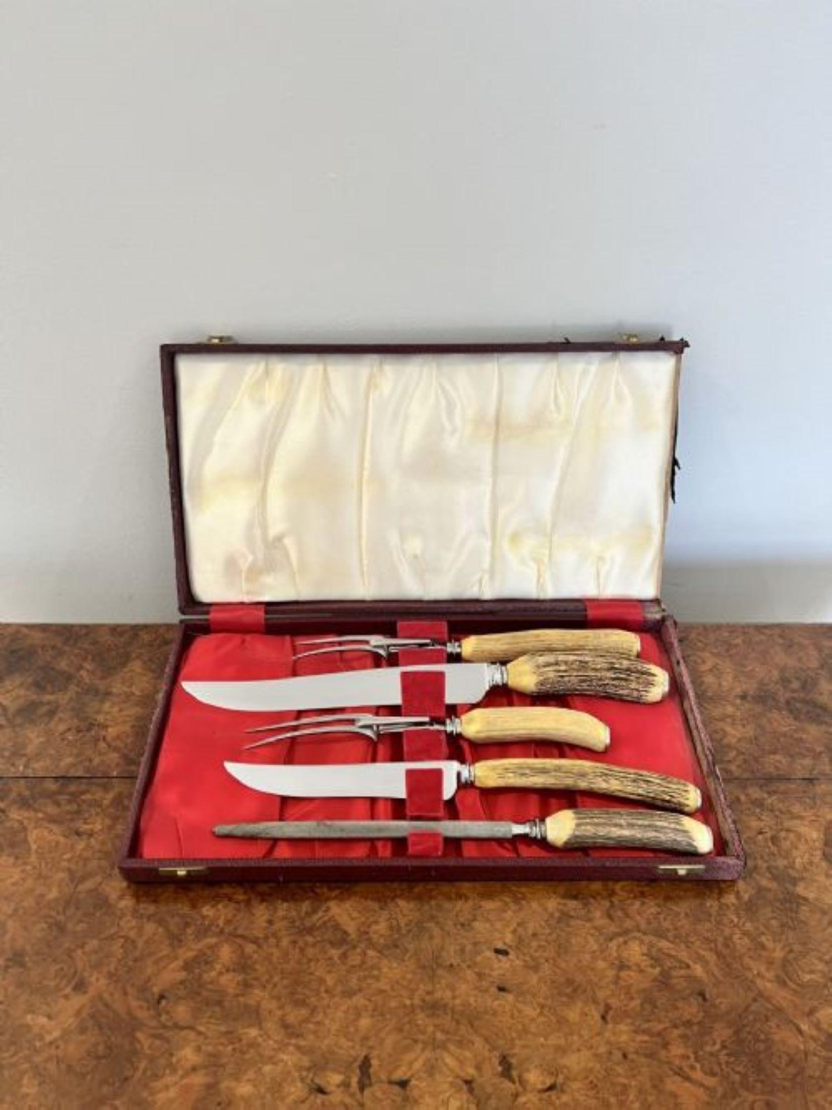 Sheffield Plate Antique five piece Cooper Brother & Son's carving set  For Sale