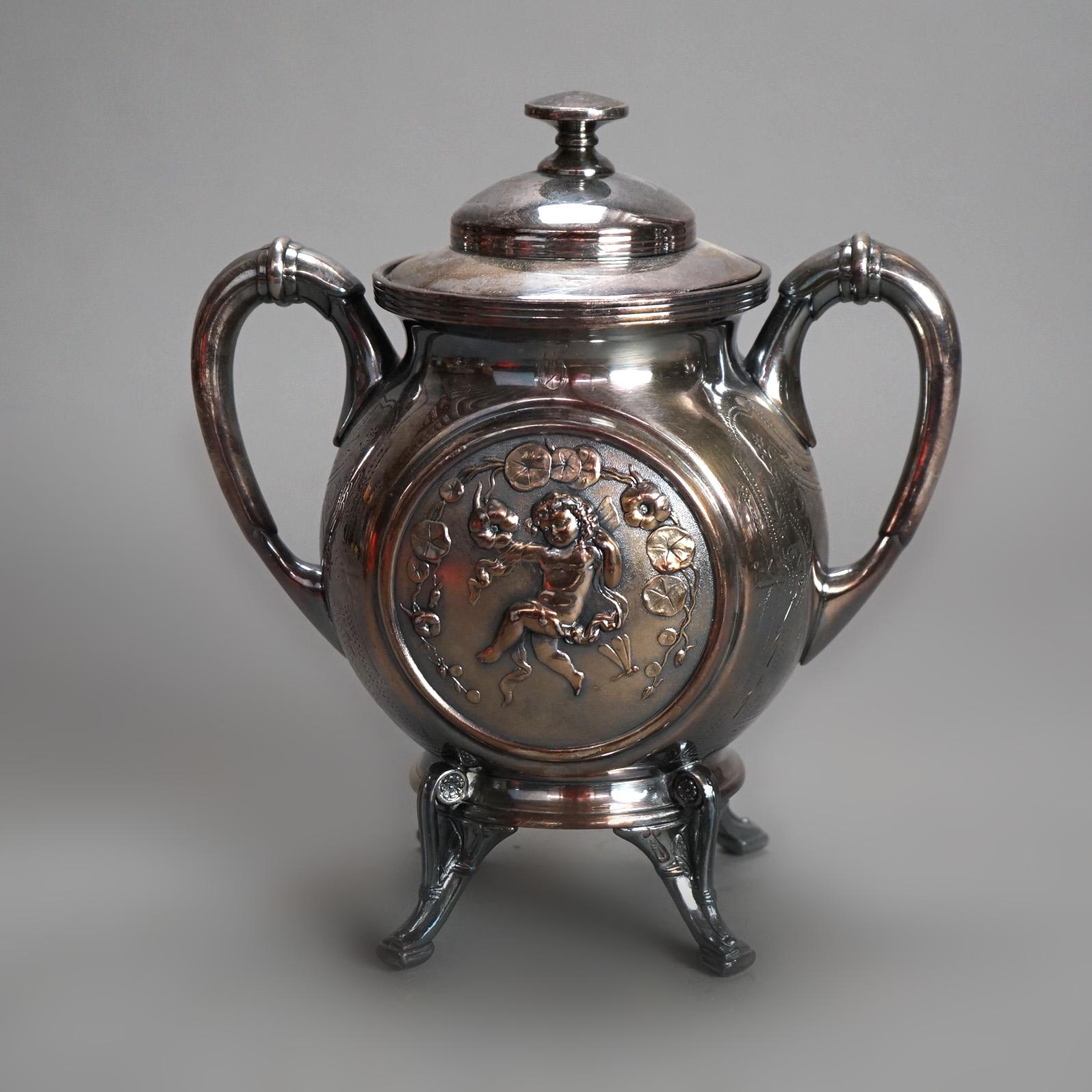 XIX secolo Antico set da tè figurato Reed & Barton in argento placcato in cinque pezzi C1890 in vendita