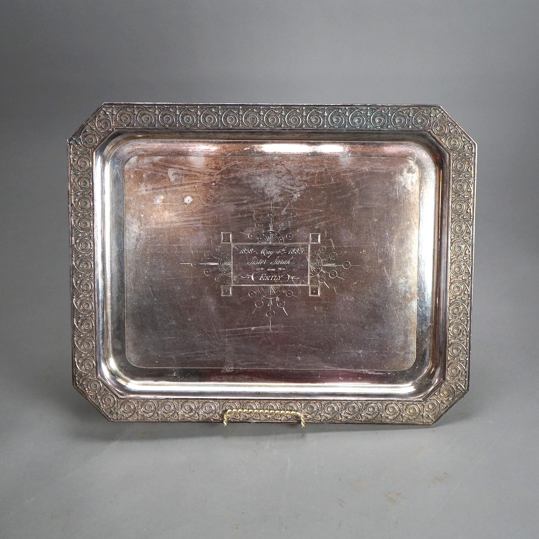 Antico set da tè figurato Reed & Barton in argento placcato in cinque pezzi C1890 in vendita 1