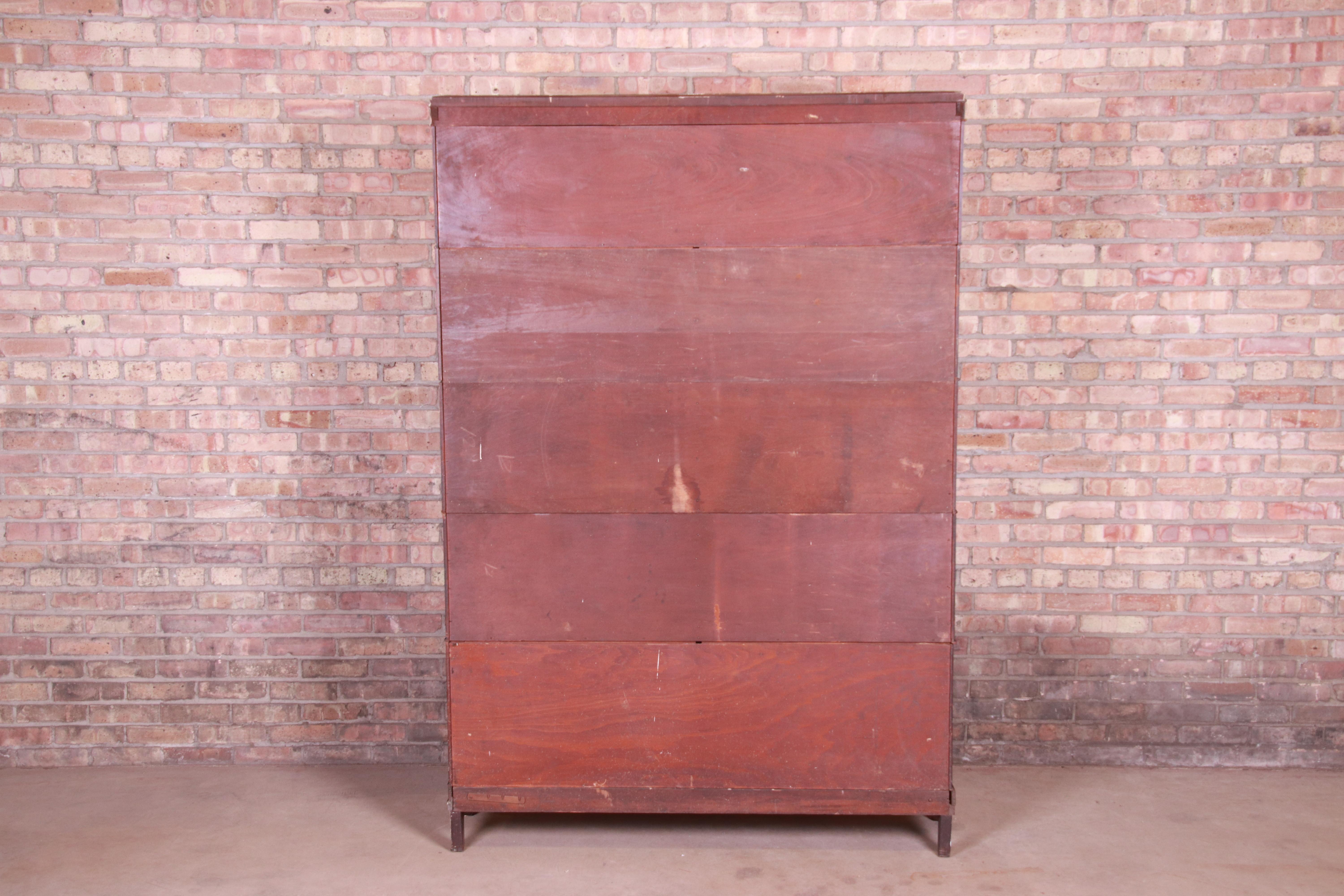 Antique Five Stack Double Barrister Bookcase by Macey, circa 1920s 2