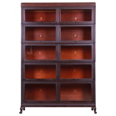 Antique Five Stack Double Barrister Bookcase by Macey, circa 1920s