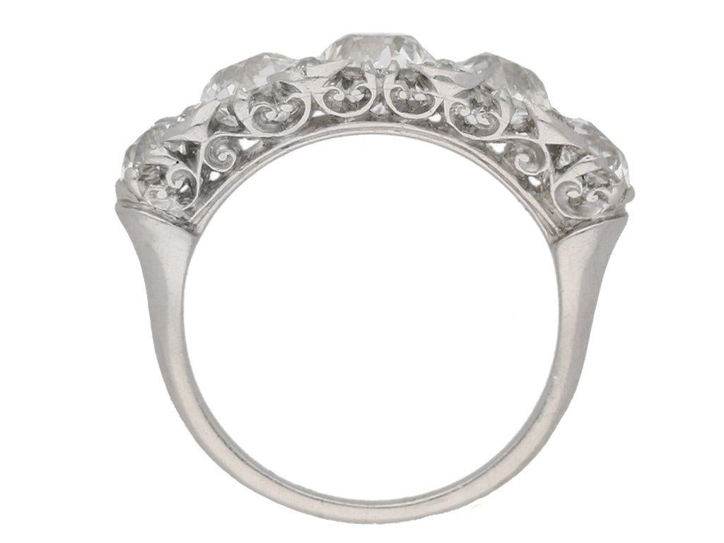 antique five stone diamond ring