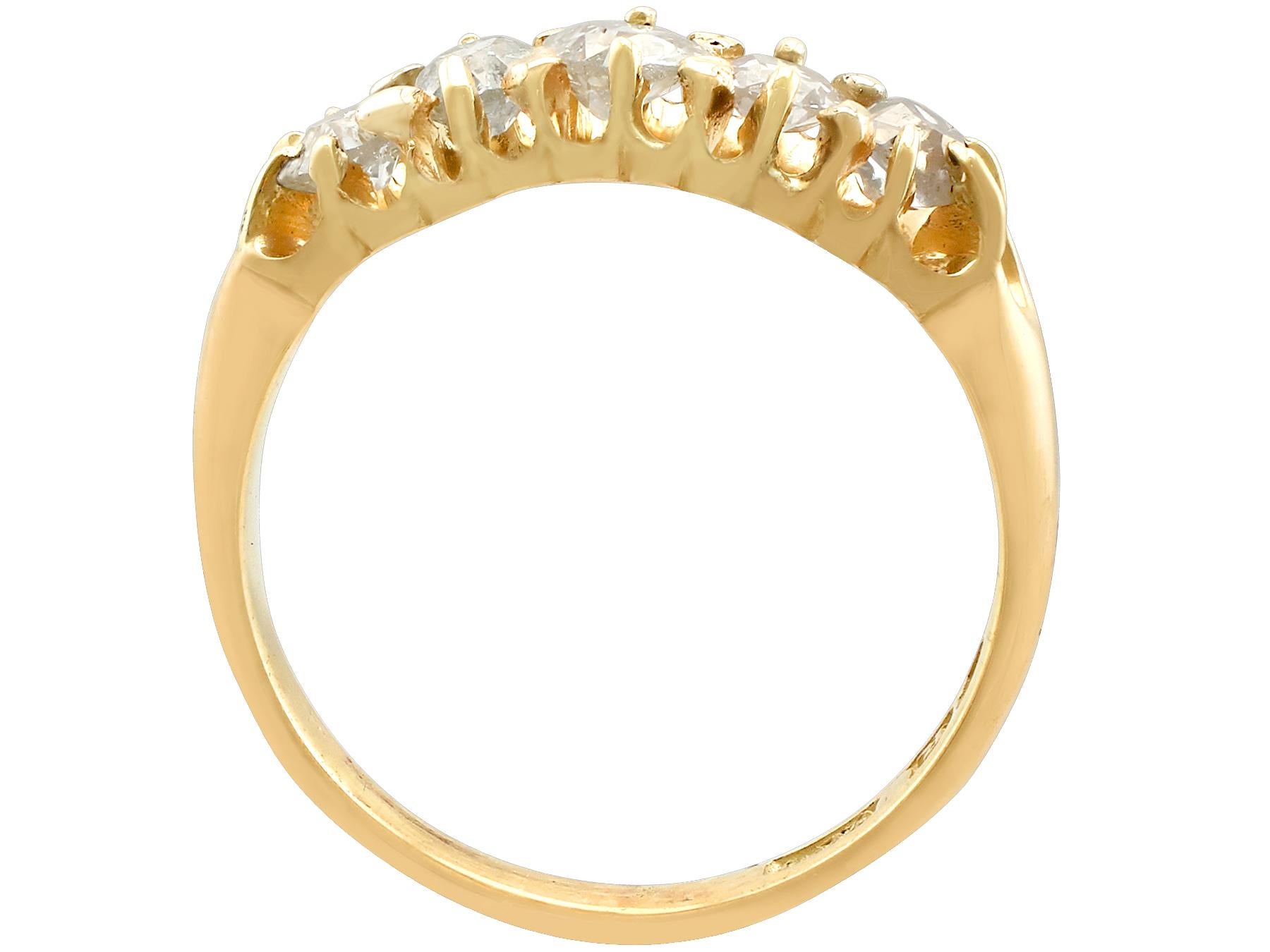 Women's Antique Five Stone Diamond Ring in Yellow Gold