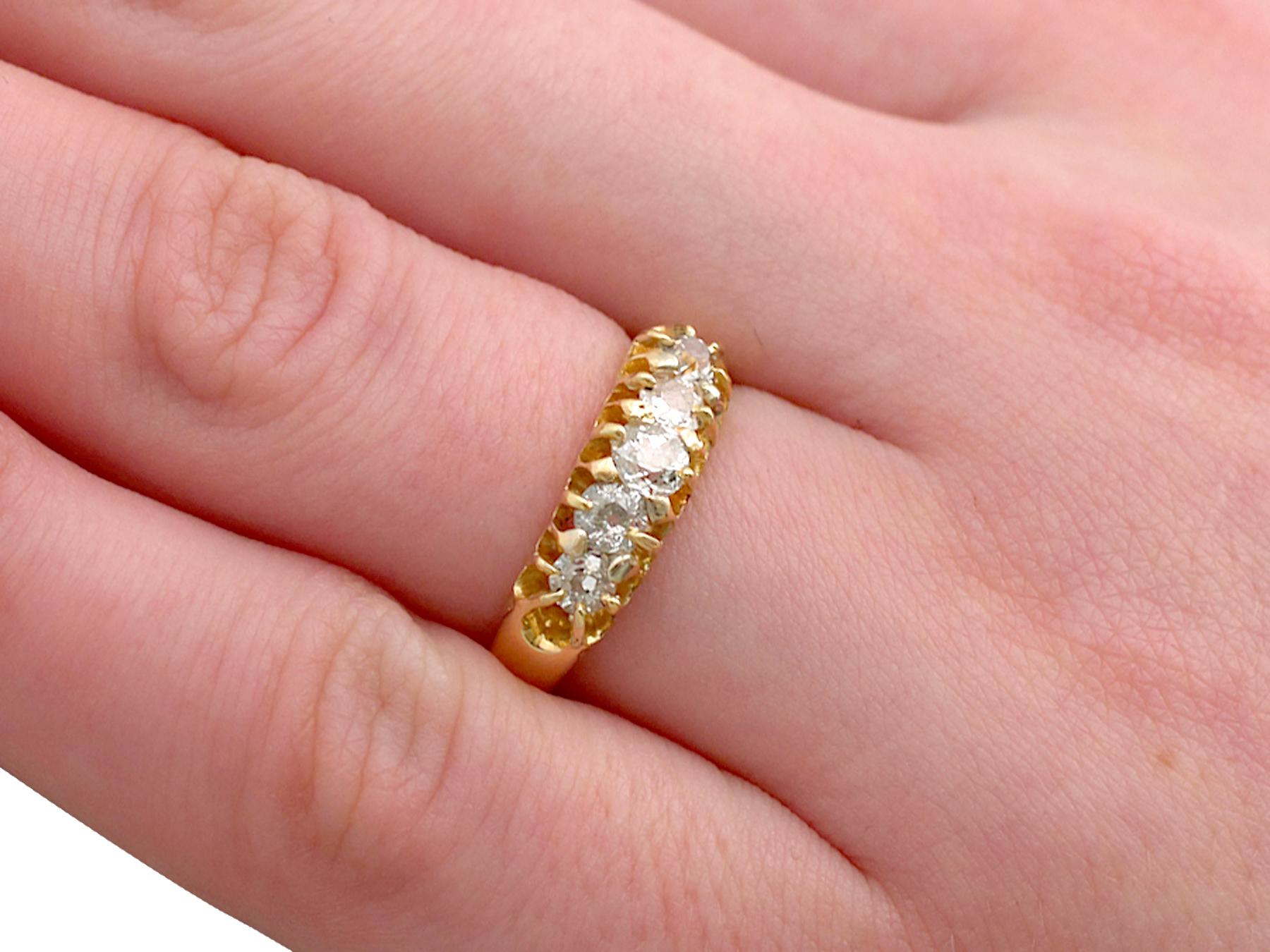 Antique Five Stone Diamond Ring in Yellow Gold 2