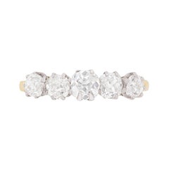 Antique Five-Stone Old Cut Diamond Ring, circa 1900s