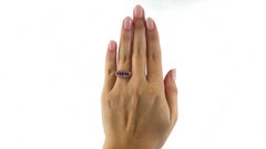 Antique Five Stone Ruby Diamond Halo Yellow Gold Ring