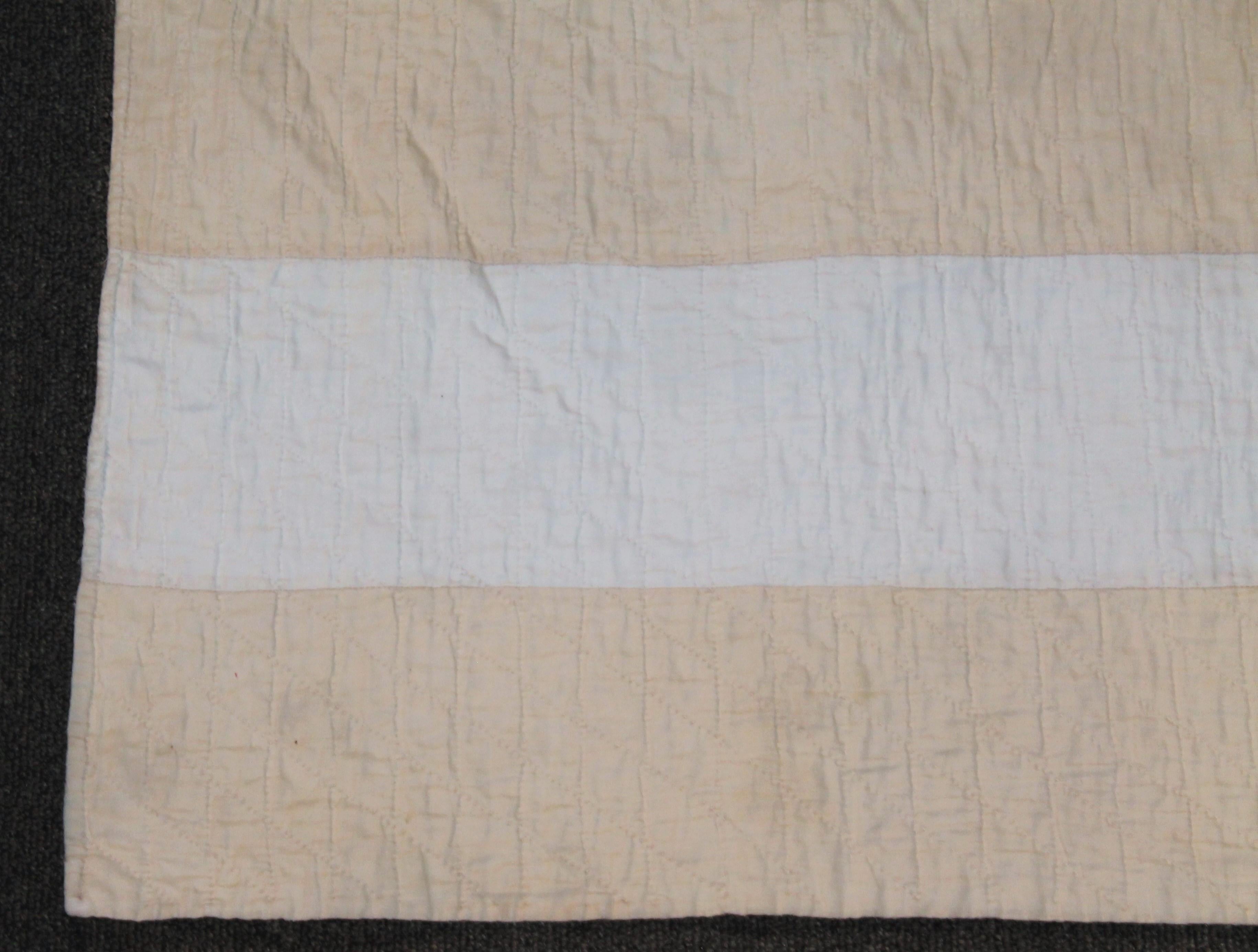 20th Century Antique Flag Quilt from 1915 Hand Sewn Stars