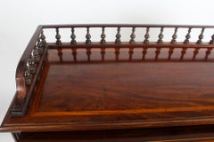 Antique Flame Mahogany and Inlaid Cylinder Bureau Desk Shoolbred 19th Century