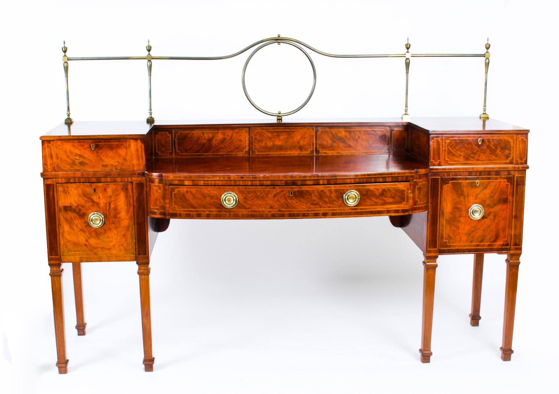 Antique Flame Mahogany and Satinwood Inlaid Sideboard, 19th Century 11