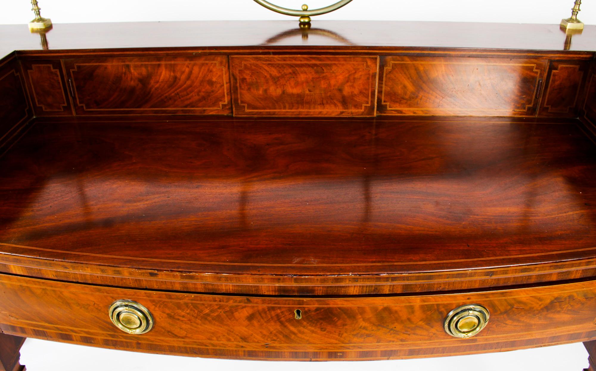 Antique Flame Mahogany and Satinwood Inlaid Sideboard, 19th Century In Good Condition In London, GB