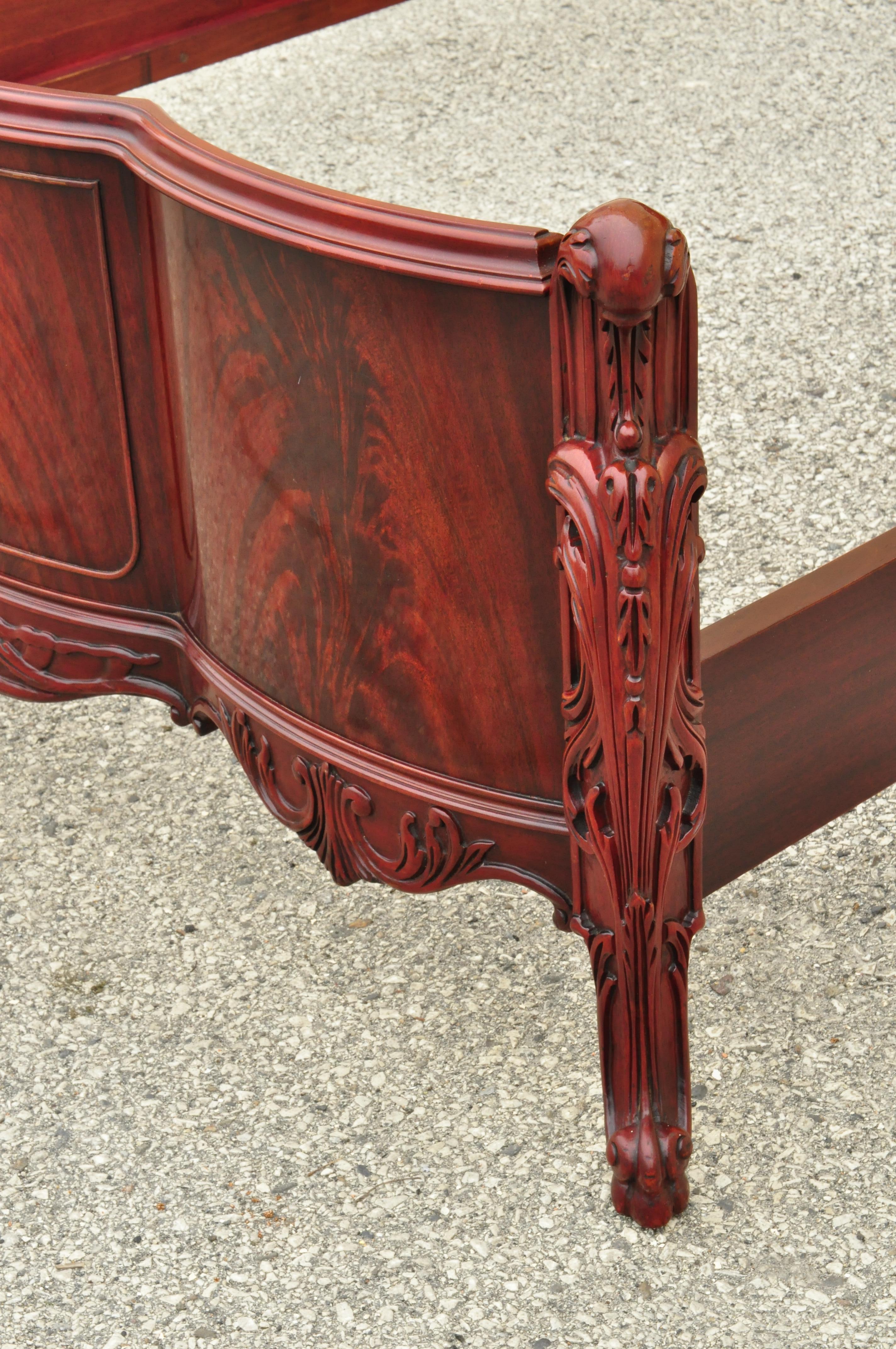 Louis XV Antique Flame Mahogany Carved 