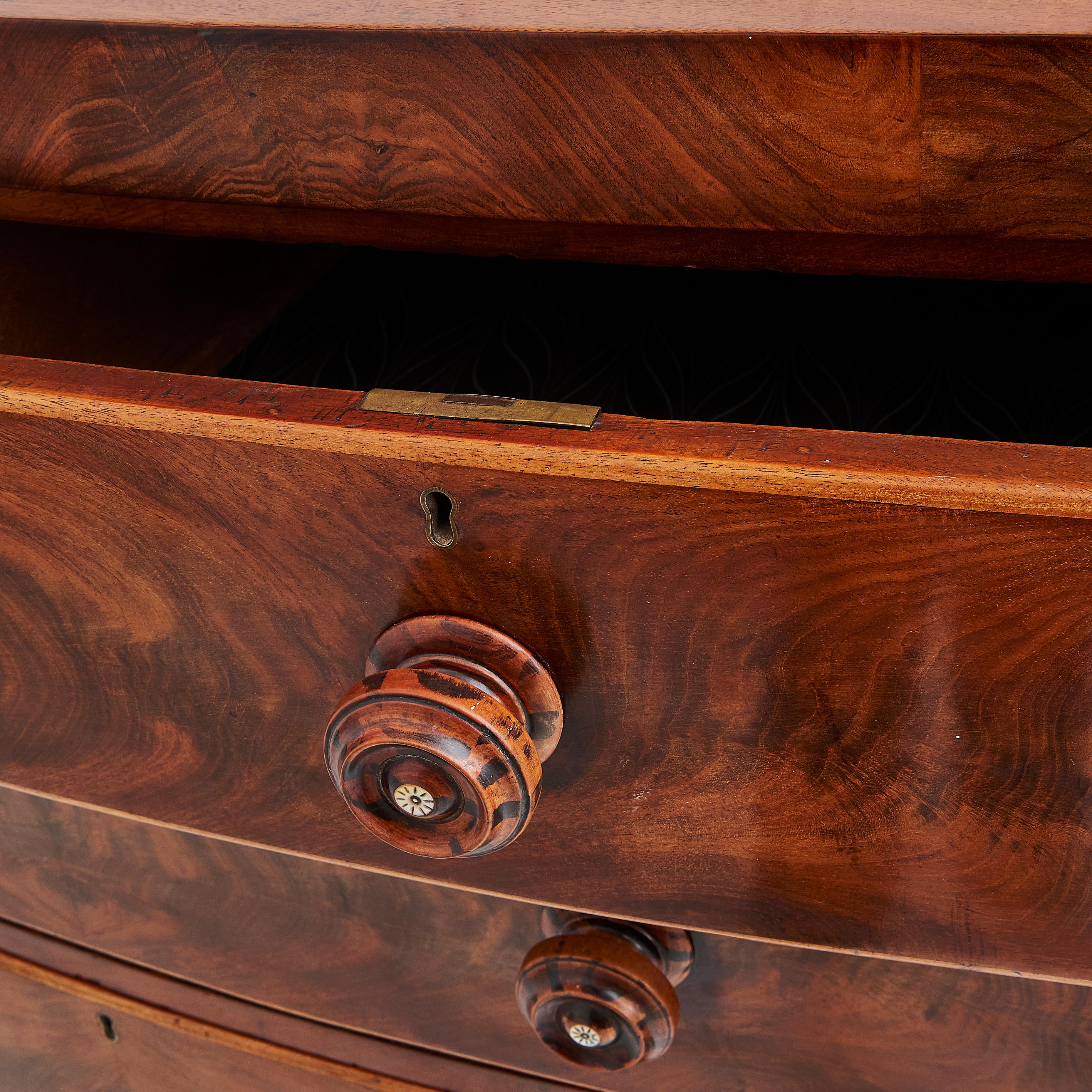 Antique Flame Mahogany Chest of Drawers 6