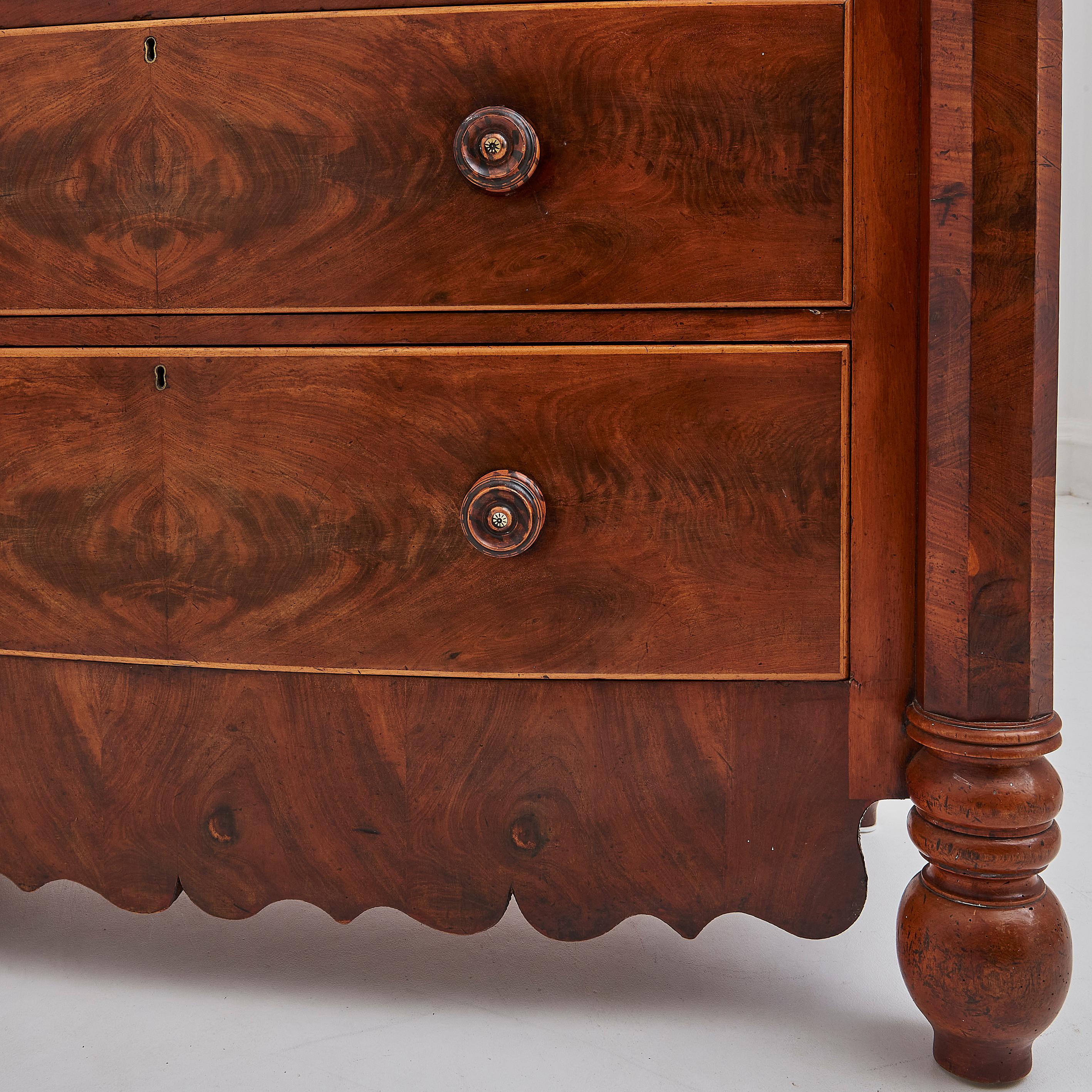 Antique Flame Mahogany Chest of Drawers 1