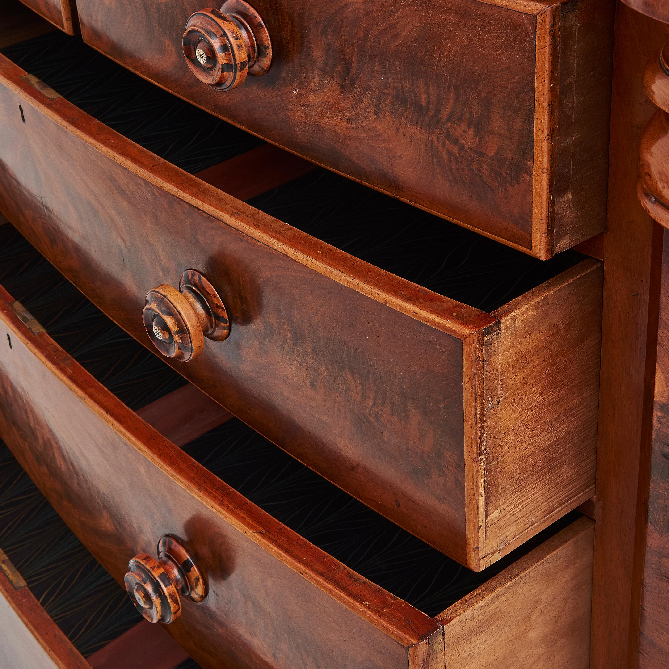 Antique Flame Mahogany Chest of Drawers 2