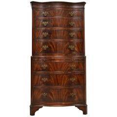 Antique Flame Mahogany Chest on Chest