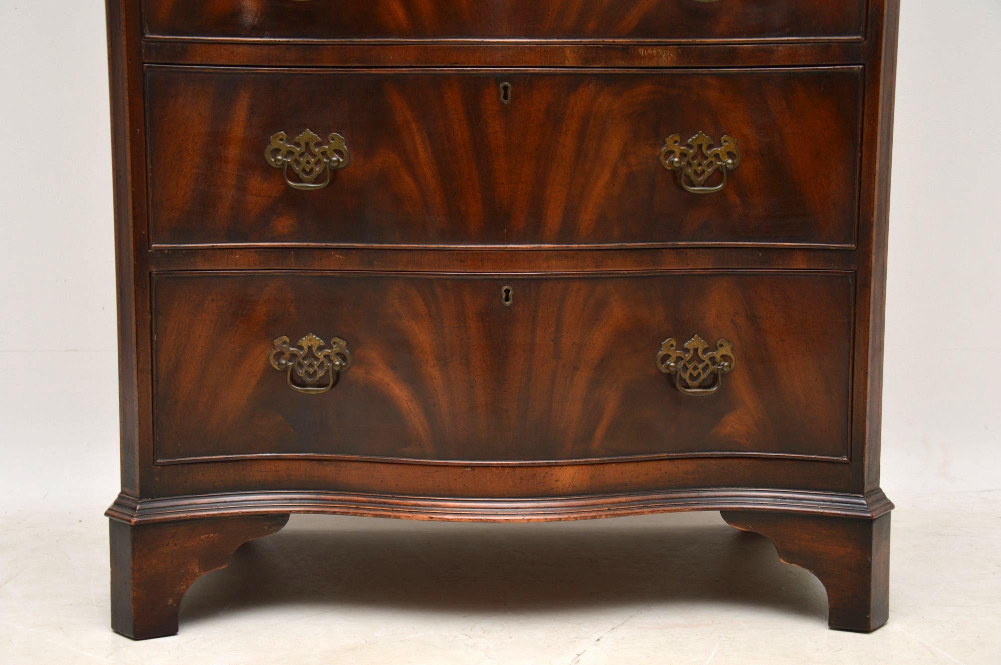 Victorian Antique Flame Mahogany Chest on Chest