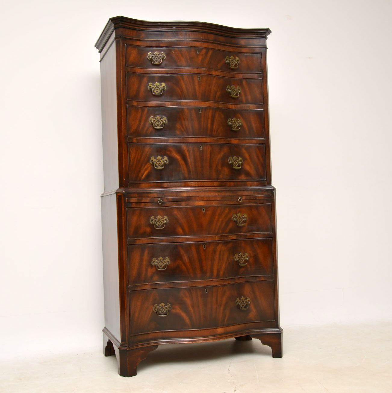 Antique Flame Mahogany Chest on Chest 1