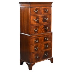 Antique Flame Mahogany Chest on Chest